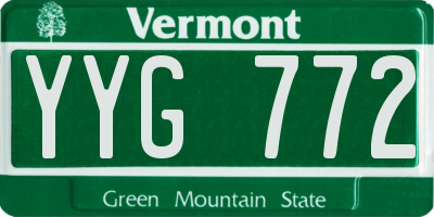 VT license plate YYG772