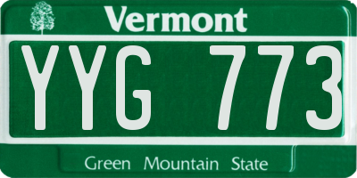 VT license plate YYG773