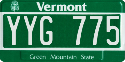 VT license plate YYG775