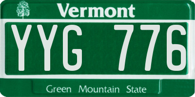VT license plate YYG776