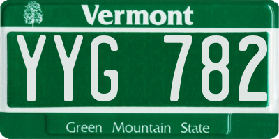 VT license plate YYG782