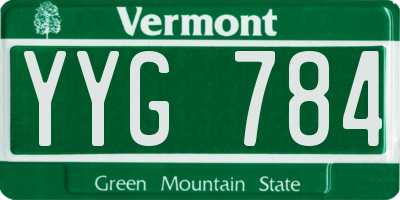 VT license plate YYG784