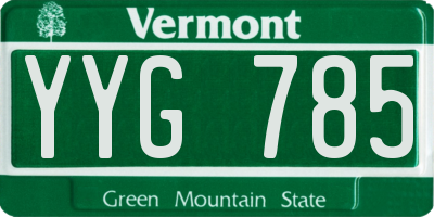 VT license plate YYG785
