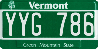 VT license plate YYG786