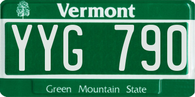 VT license plate YYG790