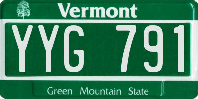 VT license plate YYG791