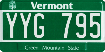 VT license plate YYG795
