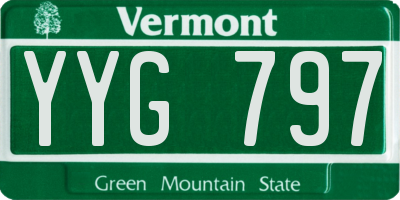 VT license plate YYG797