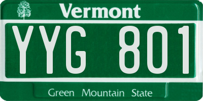 VT license plate YYG801