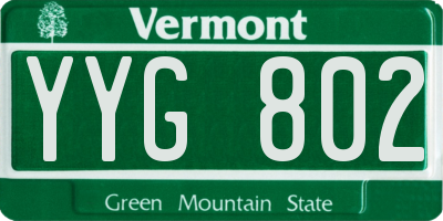 VT license plate YYG802