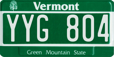 VT license plate YYG804