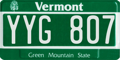 VT license plate YYG807