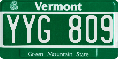 VT license plate YYG809