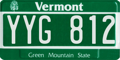 VT license plate YYG812