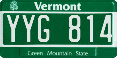 VT license plate YYG814