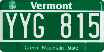 VT license plate YYG815