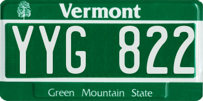 VT license plate YYG822