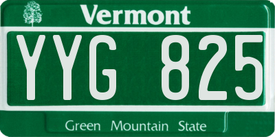 VT license plate YYG825