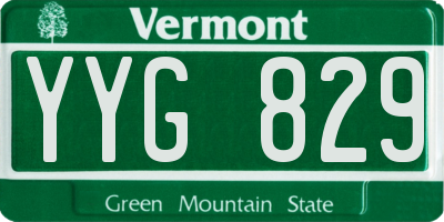 VT license plate YYG829