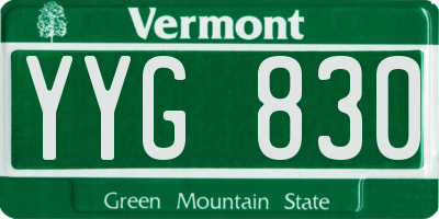 VT license plate YYG830