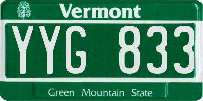VT license plate YYG833