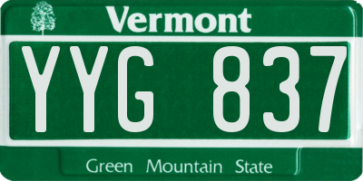 VT license plate YYG837
