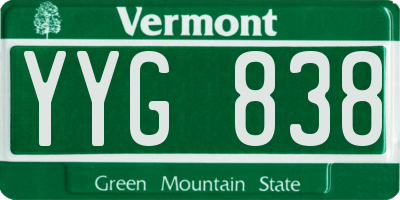 VT license plate YYG838
