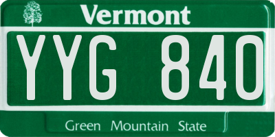 VT license plate YYG840