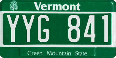VT license plate YYG841