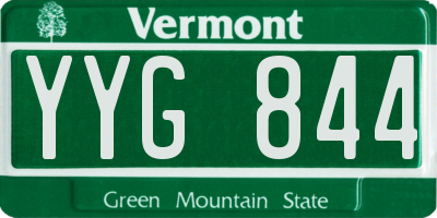 VT license plate YYG844