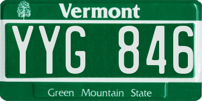 VT license plate YYG846
