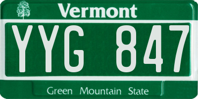 VT license plate YYG847