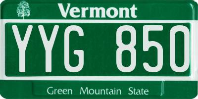 VT license plate YYG850