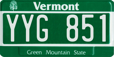 VT license plate YYG851