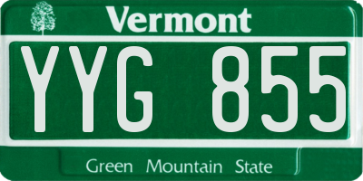 VT license plate YYG855