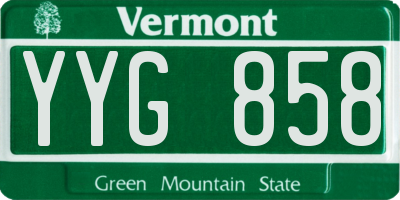 VT license plate YYG858