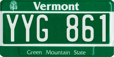 VT license plate YYG861