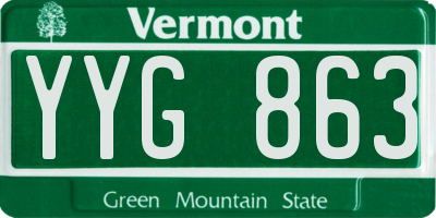 VT license plate YYG863