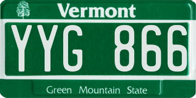 VT license plate YYG866