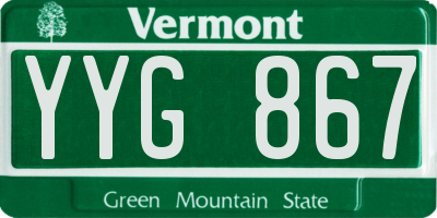 VT license plate YYG867