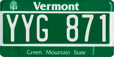 VT license plate YYG871