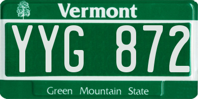 VT license plate YYG872