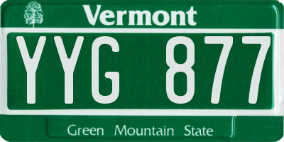 VT license plate YYG877