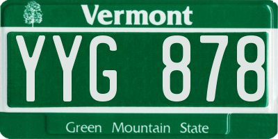 VT license plate YYG878