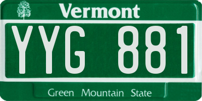 VT license plate YYG881
