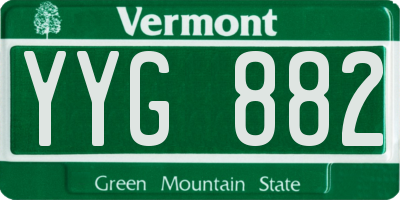 VT license plate YYG882
