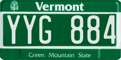 VT license plate YYG884