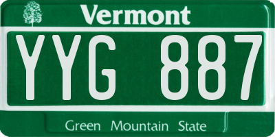 VT license plate YYG887