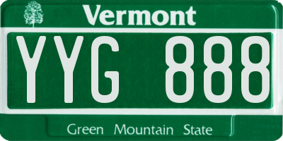 VT license plate YYG888