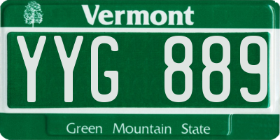 VT license plate YYG889